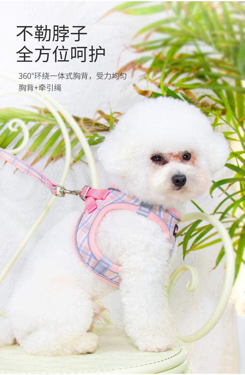 簡単装着 シンプル リーシュ ペット用品 お出かけ 軽量 犬 犬用 おしゃれ リード 猫用 お散歩 ハーネスリードセット ハーネス 46 2点セット 中型犬 胴輪 ペットハーネス ネコ用ハーネス 犬用