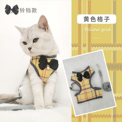 品質保証 ハーネス 犬 猫 おしゃれ ストライプ 簡単装着 かわいい 脱げない メッシュ 小型犬 中型犬 ネコ 胴輪 リードセット 散歩 リボン ペット ドッグ キャット 犬猫用