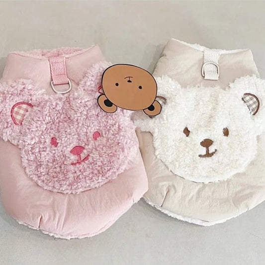 犬服 春秋冬 可愛らしい 防寒着 テディ 厚手 冬用 牽引可能 子犬 服装 秋冬