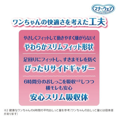 マナーウェア 女の子用 SSSサイズ モーヴピンクドット・チェック42枚