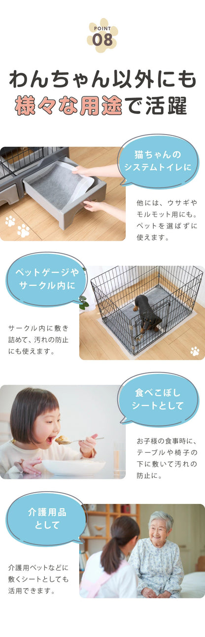 <a href="https://www.qoo10.jp/gmkt.inc/Search/brand.aspx?brandno=134820" target="_blank" class="title_brand" id="btn_brand" title="リコメン堂">リコメン堂</a>ペットシーツ レギュラー 800枚 ワイド 400枚 スーパーワイド 200枚 超厚型 炭入り 大容量 超吸収 消臭 脱臭 抗菌 使い捨て まとめ買い 高吸収ポリマー すべり止め 業務用 犬 猫 犬用