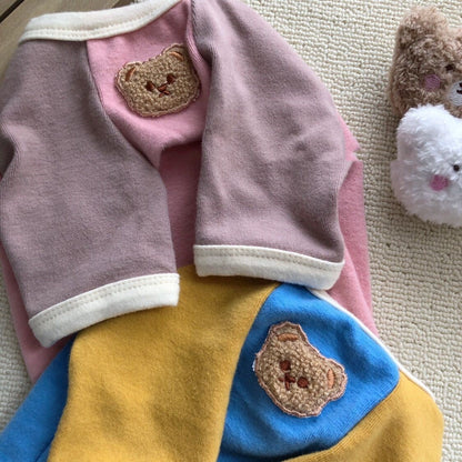 韓国 ペットウェア 新しい切り替えペット冬服 暖かいゆったりペットウェア シンプル中型犬服 可愛い