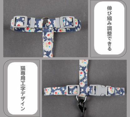 おしゃれペット犬用Y型猫用工型工ハーネスリードセット犬猫用一体型散歩ハーネスリードねこ用ネコ用