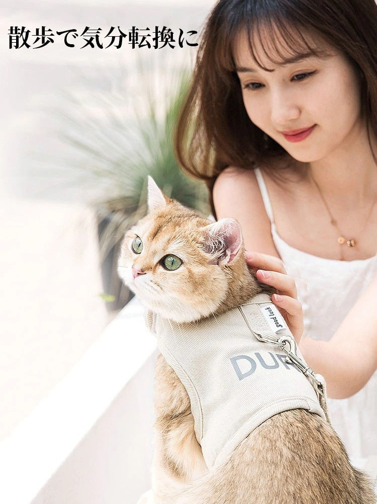 犬猫用胸当て＆ハーネス＆リードセット サイズ調節可 簡単装着 抜けない 通気性 ペット胸当て ペットリード 牽引ロープ ベルト 胴輪 ベスト ドッグネコ用品 ペットグッズ 胴輪 引きひも 安