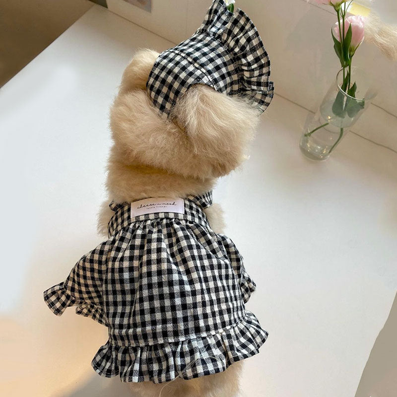 人气新作犬 洋服 犬シャツビブドレスセット 犬猫服 テディビーベア ヨークシャー 小中型犬 服 快適 ペット用品 犬用品 ペアルック 散歩 小型犬ドレスペット服