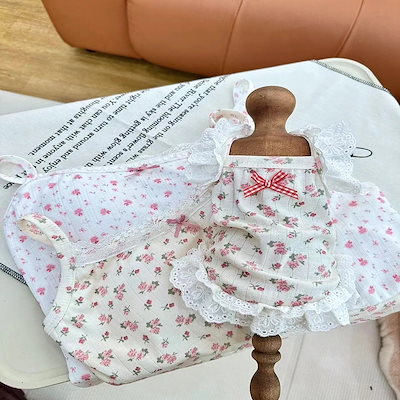 [犬 服]犬 洋服 ins人気商品 ペット服春夏新作レースホルターショート犬猫ホームウェア