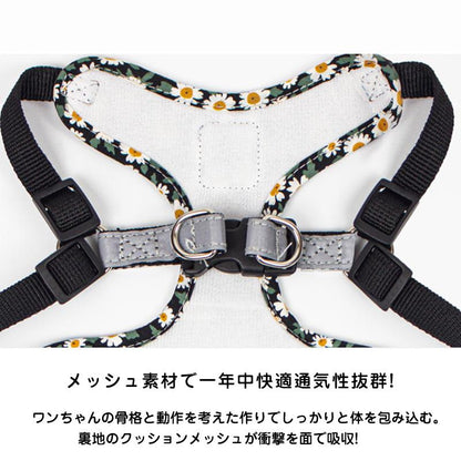 新商品プロモーション，数量限定 ソフトハーネス 犬用ハーネス リード セット 犬 ハーネス リード付き ペット用 胴輪 小型犬 中型犬 大型犬 反射 迷子防止 脱走防止 簡単装着 メッシュ 通気性ソ