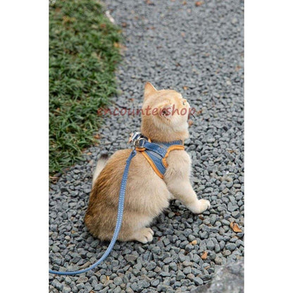 【輸送費無料】ハーネス 猫 猫用 リード ウェアハーネス 胴輪 ねこ マジックテープ ペット リード付き キャット