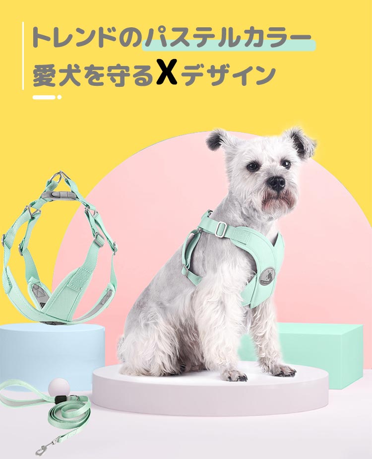 負担軽減 ハーネス 小型犬 中型犬 老犬 胴輪 リード付き 犬用 犬具 リードセット オシャレ 可愛い