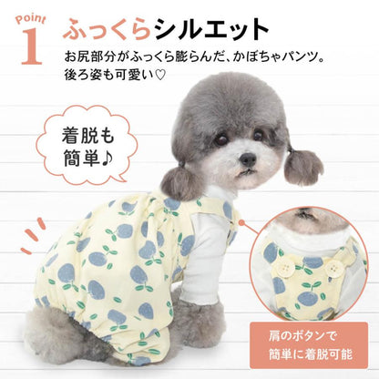 犬服 キャミソール ドッグウェア ワンピース サロペット 秋服 夏服 春服 かぼちゃパンツ カットソー ドッグウエア 犬の服 犬 服 フルーツ柄かぼちゃパンツ