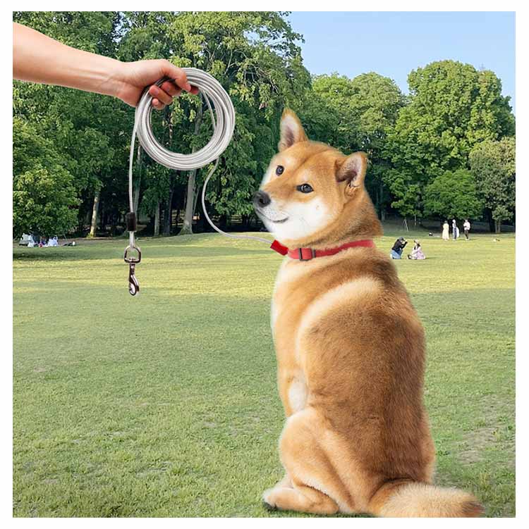 【早い者勝ちタイムセール】切れないリード ステンレス 大型犬 チューブ 犬用リード 錆びにくく リード 中型犬 犬の散歩 ワイヤー入り 切れないリード ワイヤーリード ドッグリード ロングリード 3M