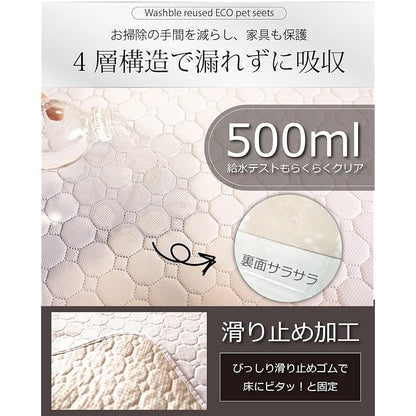【即納】INULABO(イヌラボ) 洗える ペットシーツ ビッグ おしっこマット ペットマット 丸ごと洗える 繰り返し使える 【健康状態の変化に気づける】 (ビッグ（1枚）, ホワイト)