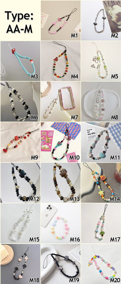 スマートフォン ストラップ かわいい スマホ キーホルダー 韓国 スマホチャーム 手首 手作りパーツ 携帯チャーム 紛失/落下防止 ブレスレット ビーズキーチェーン ハンドバッグ キー用 装飾 女の子