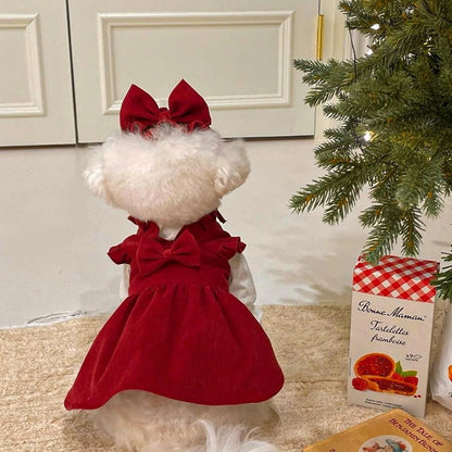 ペット服 クリスマススカート秋冬小型犬ペット猫服