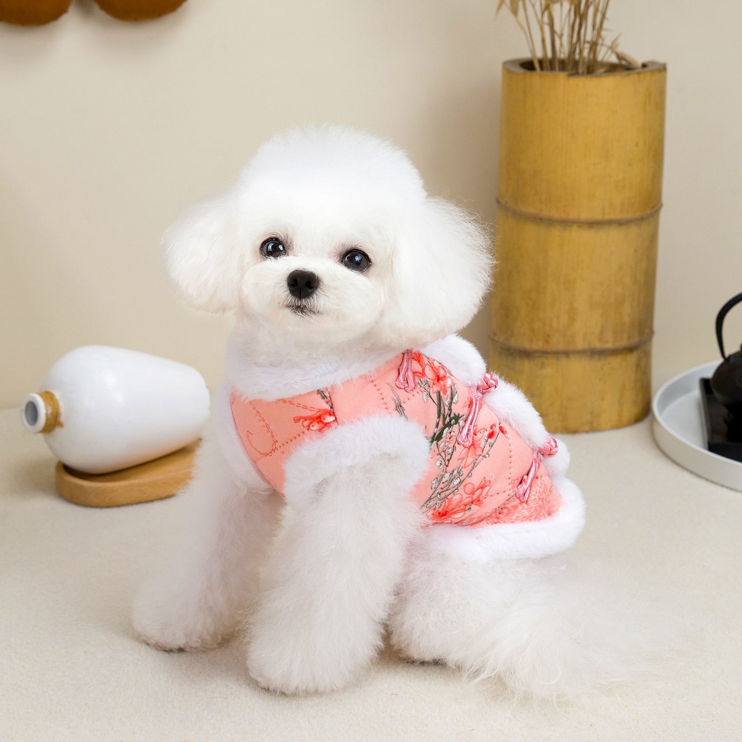人気ペット用品犬の服猫小型犬暖かく快適なテディカントリースタイルの綿ベスト