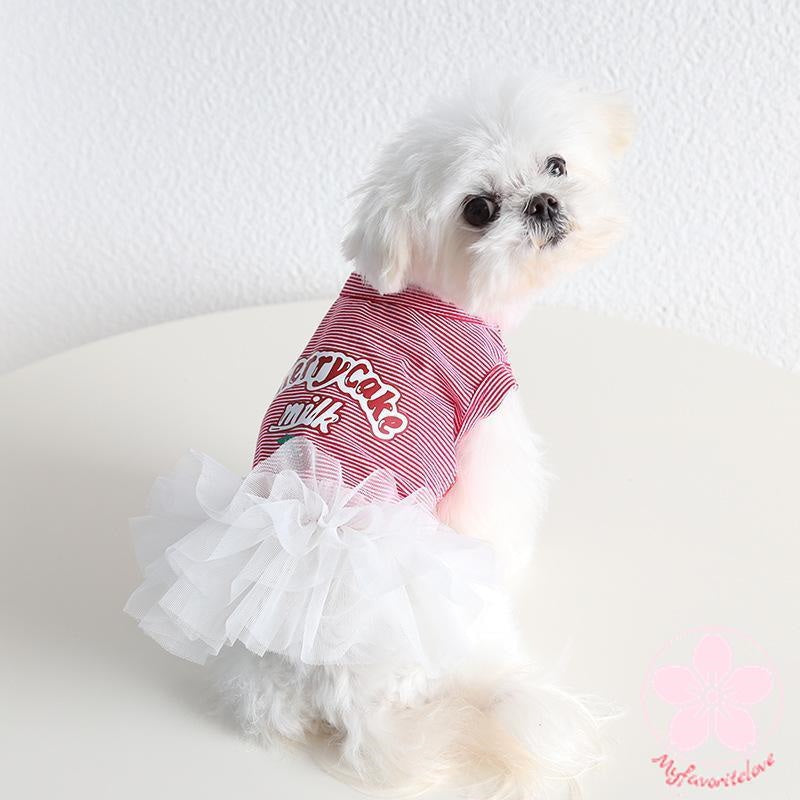 新入庫 ペット 服 安い 犬 春 夏 秋 さくらんぼ 柄 ボーダー タンクトップ ワンピース かわいい 可愛い ハイブランド 猫 ドッグウェア