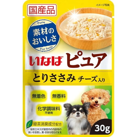 <a href="https://www.qoo10.jp/gmkt.inc/Search/brand.aspx?brandno=77771" target="_blank" class="title_brand" id="btn_brand" title="いなばペットフード">いなばペットフード</a>ピュアパウチ とりささみ チーズ入り 30g