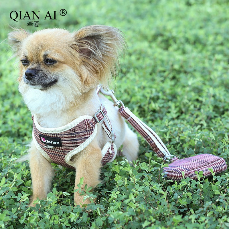 犬用 リーシュ 簡単装着 シンプル ネコ用ハーネス お散歩 ハーネスリードセット 小型犬 胴輪 2点セット お出かけ おしゃれ 軽量 129 ペットハーネス 猫用 中型犬 ハーネス リード ペット用品