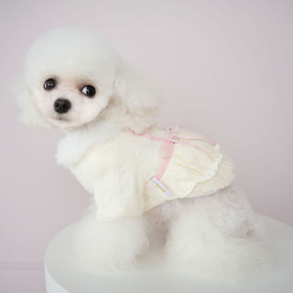 犬服ペット猫服かわいいソフトウールふくらませドレス快適ソフトもちもち冬居心地の良い暖かい服