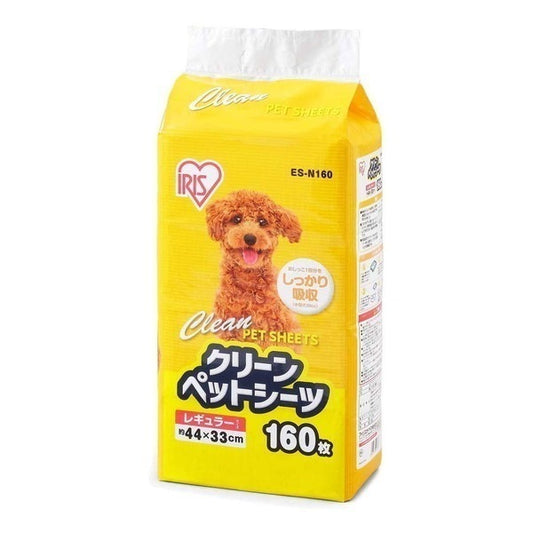 <a href="https://www.qoo10.jp/gmkt.inc/Search/brand.aspx?brandno=49458" target="_blank" class="title_brand" id="btn_brand" title="アイリスオーヤマ">アイリスオーヤマ</a>クリーンペットシーツ レギュラー160枚 ES-N160 4個セット メーカー直送
