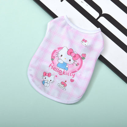 史上最強セ一ル激壳れ人気商品サンリオ超人気 ペット かわいい チョッキ 洋風超萌猫犬 夏の涼しげ服 サンリオシリーズ キティ 通気服