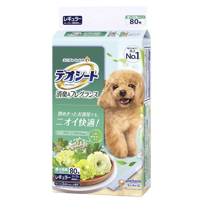 <a href="https://www.qoo10.jp/gmkt.inc/Search/brand.aspx?brandno=77536" target="_blank" class="title_brand" id="btn_brand" title="デオシート">デオシート</a>ペットシーツ　消臭＆フレグランス　グリーンアロマの香り　レギュラー　８０枚　ＣＲＣ40―25―10―05―00
