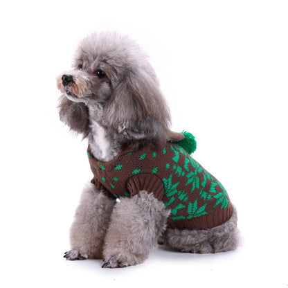 2023年新作入荷　ペット服 犬　服　Tシャツ ドッグウェアペットの服セーターハイネック犬の服セータークリスマス雪花の犬のセーター秋冬