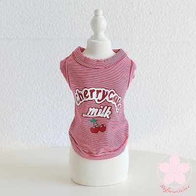 新入庫 ペット 服 安い 犬 春 夏 秋 さくらんぼ 柄 ボーダー タンクトップ ワンピース かわいい 可愛い ハイブランド 猫 ドッグウェア