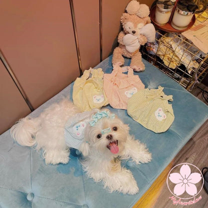 新品 大人気 ペット 服 安い 犬春 夏 フリル チェック キャミソール かわいい 可愛い ハイブランド 猫 ドッグ ウェア