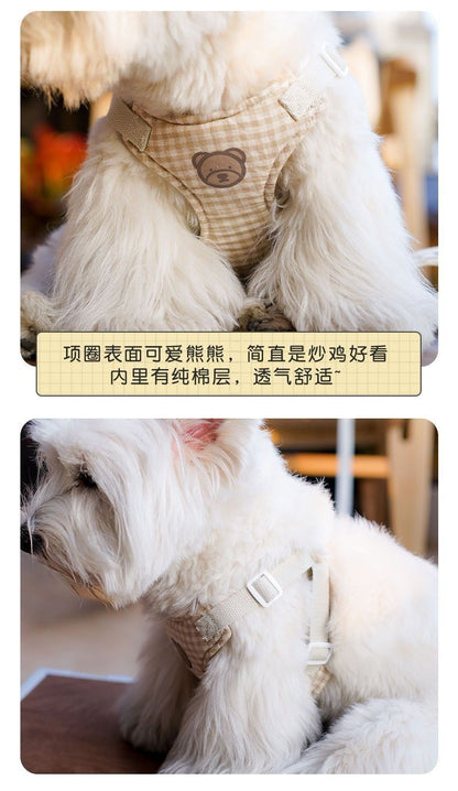 犬の韓国のかわいい熊のシリーズの胸のペットのテディは熊より外に出て胸の帯の牽引縄を持ちます メガ割ワンピースパンツトートバッグ