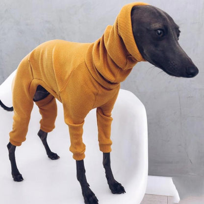 新品掲載！タートルネックドッグウェアペットウェア袖あり中型犬大型犬パジャマイタグレサルーキ犬服ックスリムフィット長袖tシャツカットソー部屋着あったか