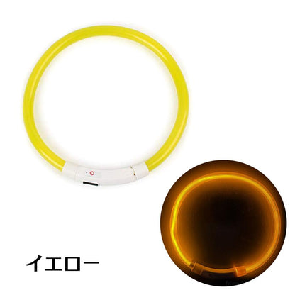 光る首輪 犬用 充電式 レインボー 小型犬 おしゃれ 新品 大人気 猫 犬 LEDライト ペット 中型犬