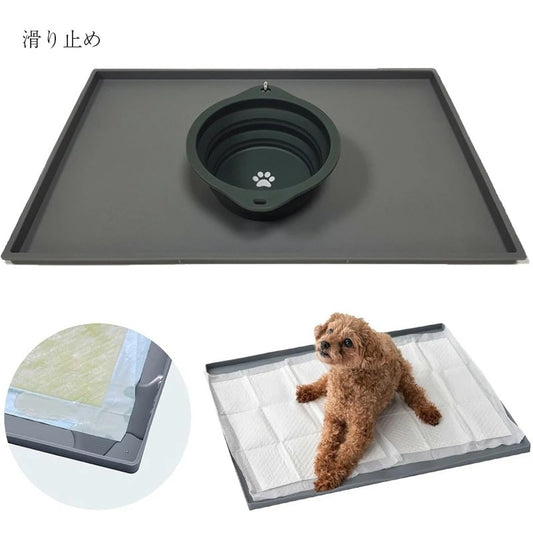 人気 新作 マット トイレトレー ペット用 滑り止め お手入れ簡単 持ち運び 犬 猫 多頭飼い エサ トレー シリコン ペットマット フードトレー ペットトレー エサ皿 餌皿 エサ入れ フードマット