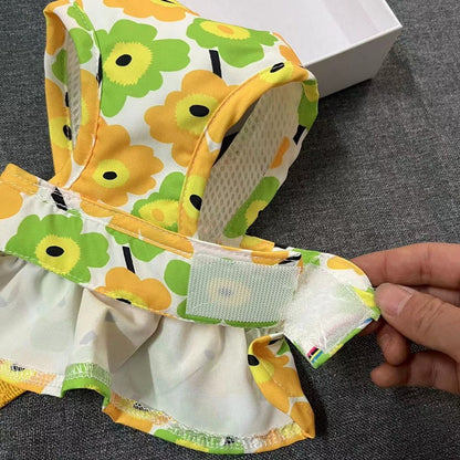 ペットの胸のストラップの紐のベストのスカートのテディ比熊の小型犬の犬の猫の春夏の外出の服 メガ割ワンピースパンツトートバッグ