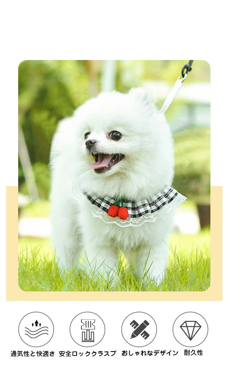 超人気 2025新作 リード ハーネス 猫 犬 キャット ペット用 小型犬 チェーン 子犬 チェリー 安心散歩 おしゃれ かわいい 脱げない 愛犬 リード ペット 散歩 補助 ピンク ブルー イエロー