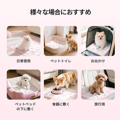 <a href="https://www.qoo10.jp/gmkt.inc/Search/brand.aspx?brandno=109151" target="_blank" class="title_brand" id="btn_brand" title="Honeycare">Honeycare</a>ペットシーツ サクラ柄入り ペットシート厚型　サイズ選択可 レギュラー ワイド スーパーワイド 256枚 128枚 64枚 まとめ買い サクラの香り付き 犬 猫 ペット用品