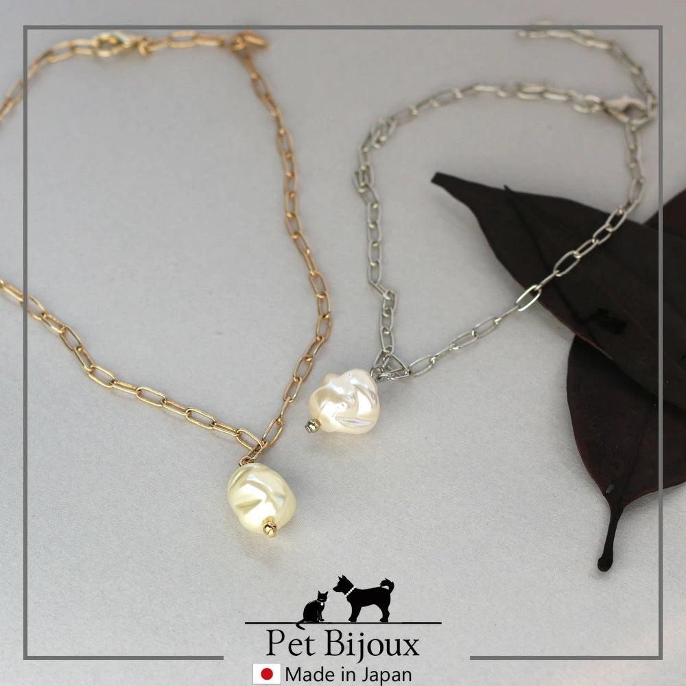 <a href="https://www.qoo10.jp/gmkt.inc/Search/brand.aspx?brandno=121124" target="_blank" class="title_brand" id="btn_brand" title="MELODY ACCESSORY">MELODY ACCESSORY</a>K18GP 送料無料 ドッグアクセサリー 犬用 ネックレス 首輪 チョーカー 犬 いぬ DOG ねこ 猫 ペット パール ゆがみパール バロックパール 淡水パール シンプル