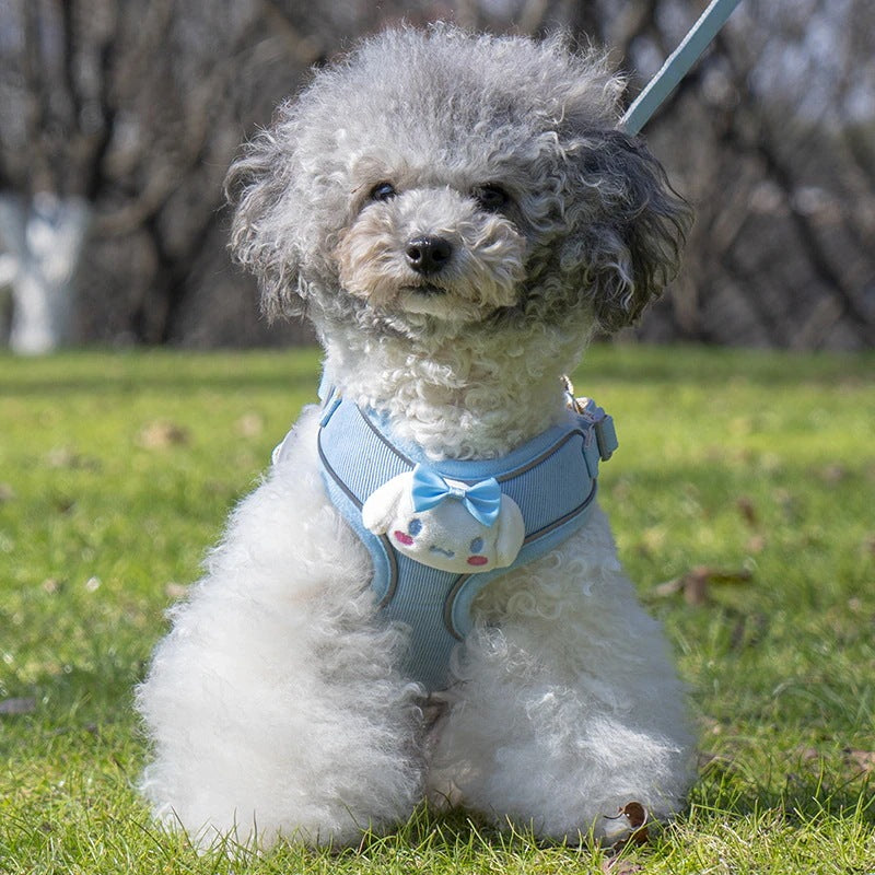 猫 犬 ハーネス 首輪 胴輪 りーど 着脱 軽量 簡単 抜けない 柔らかさ つけやすい ソフト セット 散歩 リードイヌ 子猫 子犬 おしゃれ ペット 小型犬 犬猫通用 リ一ド150cm