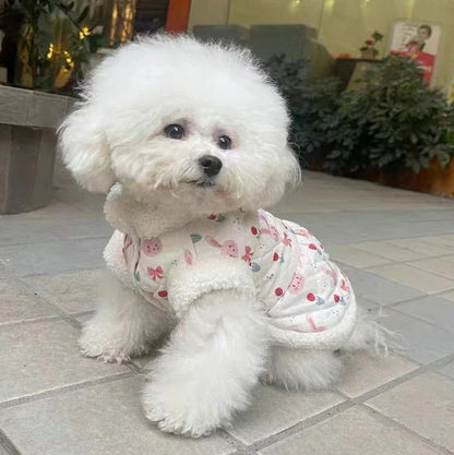 秋冬の犬服 テディボーミペットのコキシナレビーベア愛らしい 犬猫服秋冬服 パープル セーター 可愛らしい 暖かい野球服 冬アウター