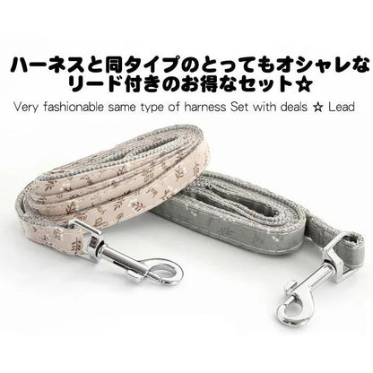 新商品プロモーション，数量限定 犬 猫 ハーネス リード ペット リーフ 葉 デザイン 服 ウェアハーネス 胴輪 キャット ドッグ犬 猫