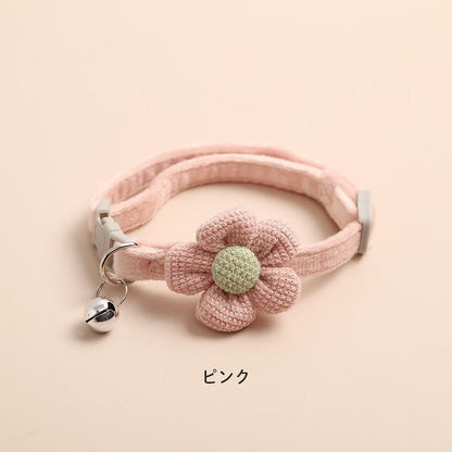 新商品プロモーション，数量限定 犬 首輪 かわいい 花 花柄 フラワー 犬用 小型犬 中型犬 犬の首輪 ペット用品 出かけ 散歩 犬用首輪 鈴付き 長さ調整 チャーム しゃれ 猫の首輪犬 首輪