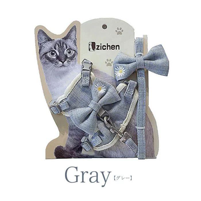 新商品プロモーション，数量限定 猫 犬 ハーネス リード ペット 服 リボン フラワー ウェアハーネス 胴輪 キャット ドッグ メッシュ猫 犬