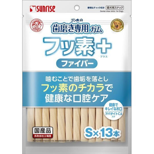 <a href="https://www.qoo10.jp/gmkt.inc/Search/brand.aspx?brandno=26472" target="_blank" class="title_brand" id="btn_brand" title="マルカン">マルカン</a>ゴン太の歯磨き専用ガム フッ素プラス ファイバーSサイズ アパタイトカルシウム入り 13本