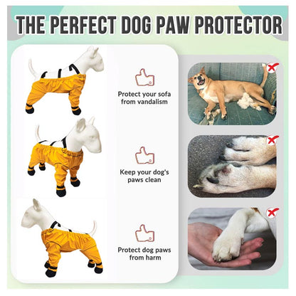 特売セール犬用レッグカバー スペンダー付き犬用パンツ 調節可能 防水 滑り止め 脱げない 犬服 犬用レッグカバー 犬 レインパンツ 犬用シューズ 屋外四本足パンツ 汚れ防止 肉球保護 サスペンダー付き