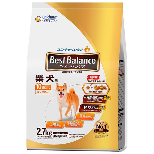 <a href="https://www.qoo10.jp/gmkt.inc/Search/brand.aspx?brandno=18151" target="_blank" class="title_brand" id="btn_brand" title="ユニ・チャーム">ユニ・チャーム</a>ベストバランス カリカリ仕立て 柴犬用 10歳以上用 2.7kg