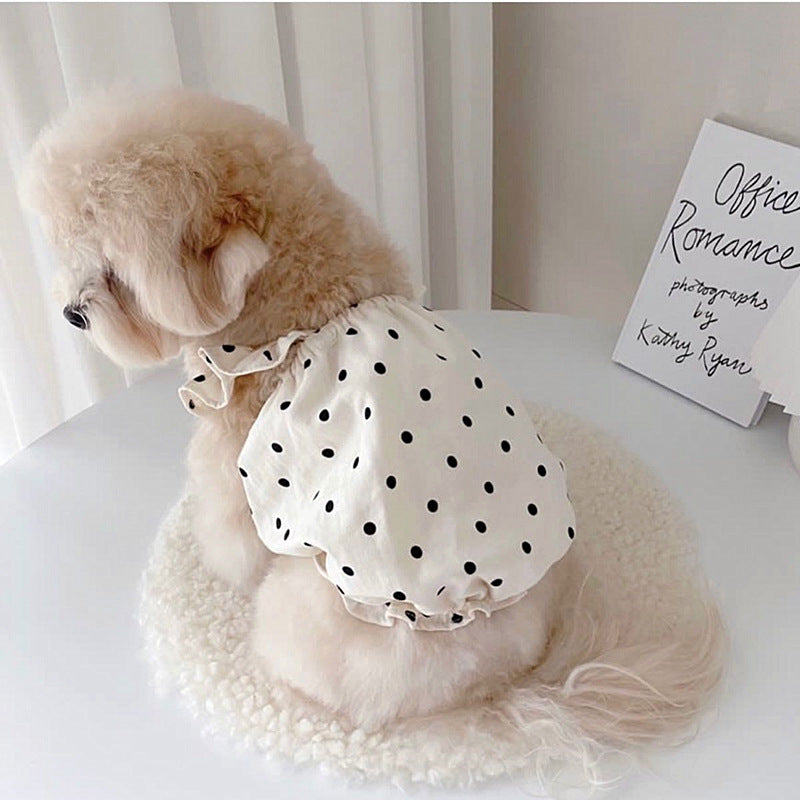 犬 洋服 ペットの子犬の服かわいい水玉模様のドレス春夏薄い