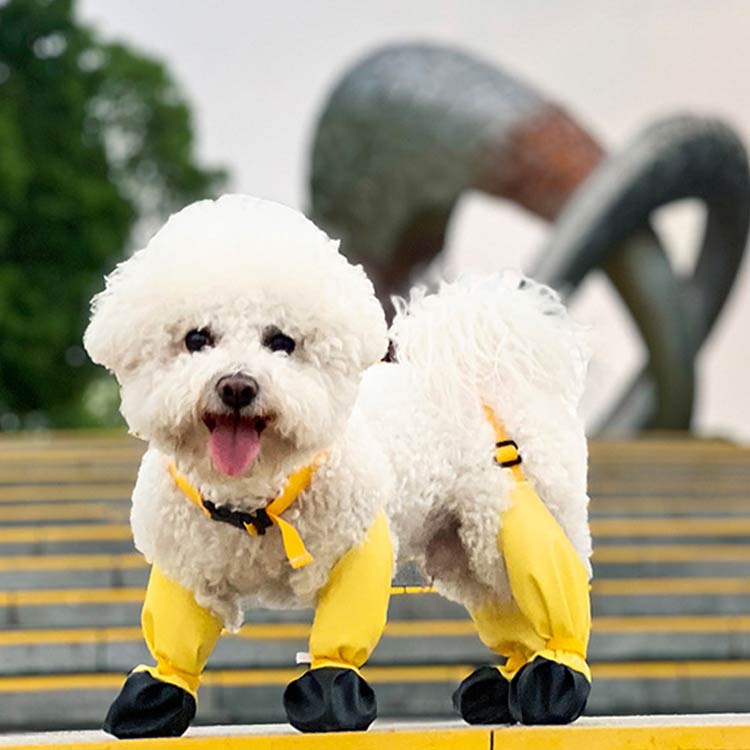 タイムセールスペンダー付き犬用パンツ 調節 脱げない 汚れ防止 滑り止め レギンス レインパンツ サスペンダー付き 犬服 防水 屋外四本足パンツ 肉球保護 梅雨 犬用ブーツ 犬用レッグカバー 調節可能
