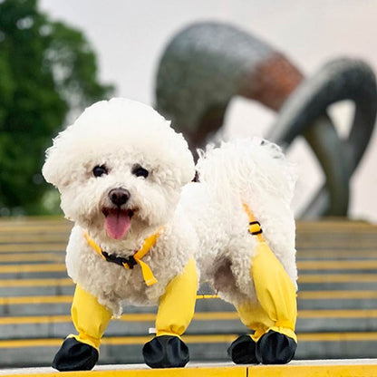タイムセールスペンダー付き犬用パンツ 調節 脱げない 汚れ防止 滑り止め レギンス レインパンツ サスペンダー付き 犬服 防水 屋外四本足パンツ 肉球保護 梅雨 犬用ブーツ 犬用レッグカバー 調節可能