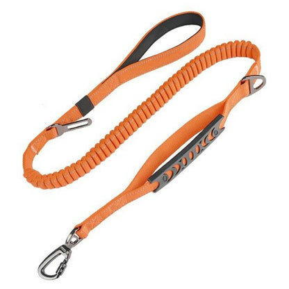 リード ロープ 犬用品 散歩 大型犬 犬用 車載 丈夫 ダブルハンドル ペット 犬用品 伸縮性 反射素材 ペットグッズ おでかけ 犬リード 中型犬 シートベルト