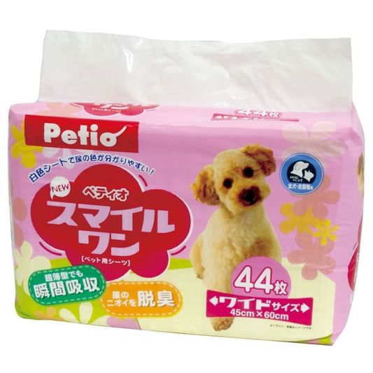 <a href="https://www.qoo10.jp/gmkt.inc/Search/brand.aspx?brandno=66334" target="_blank" class="title_brand" id="btn_brand" title="ペティオ">ペティオ</a>NEWスマイルワン ワイド 44枚 犬猫用 イヌ ネコ シーツ シーツ ワイド ＮＥＷスマイルワン